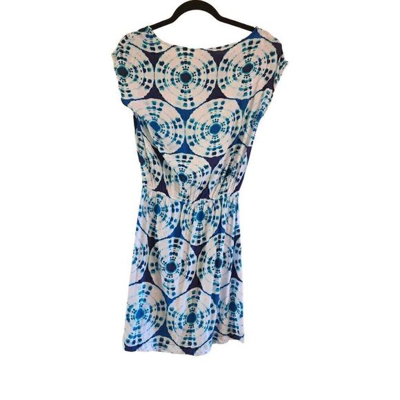 Banana Republic tie dye elastic waist dress size small blue and white - Picture 2 of 8